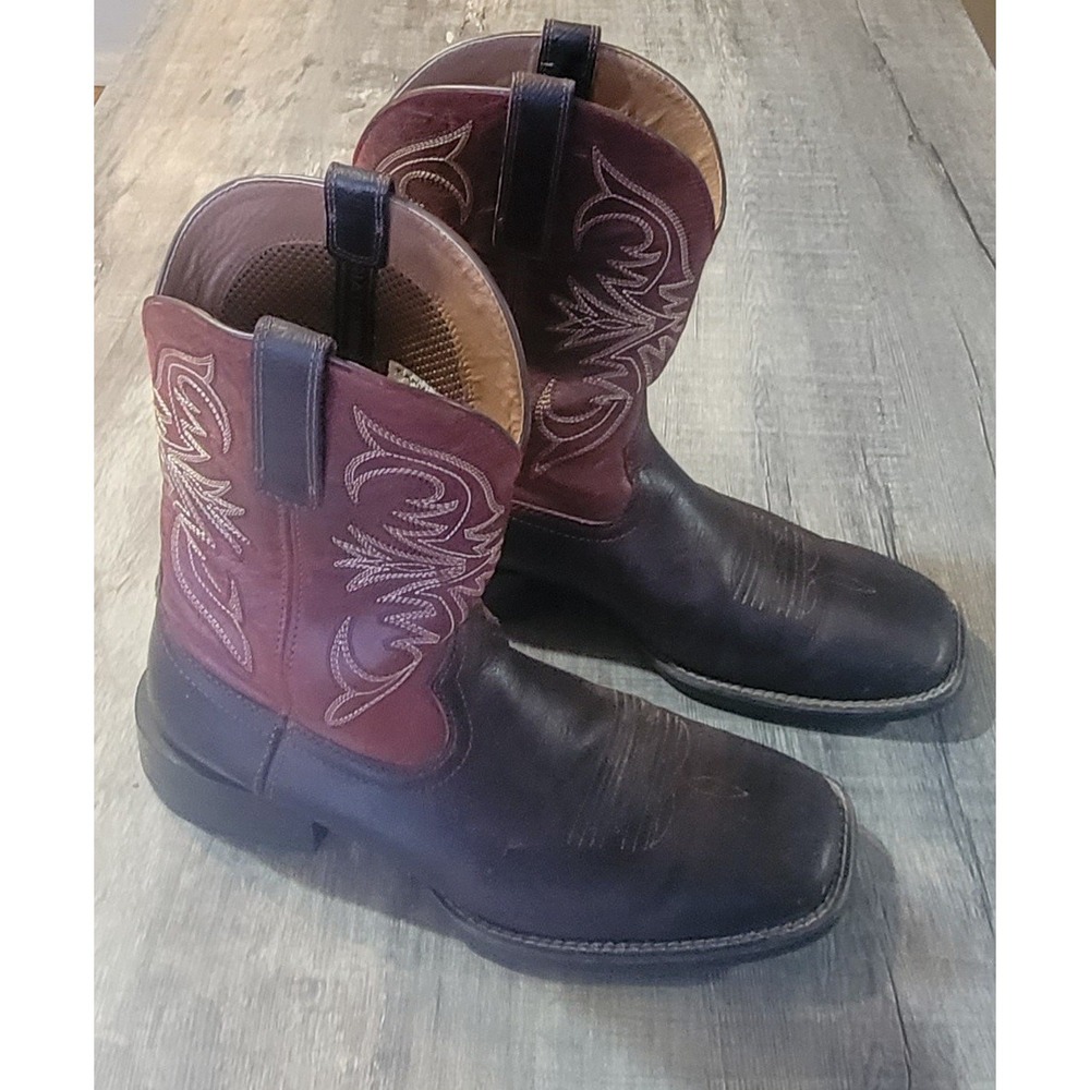Ariat Sport Western Boots Brown Red Leather Square Toe Mens 11D 10042391